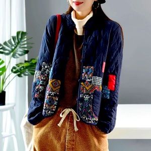 Arts Style Vintage Quilted Patchwork Coat